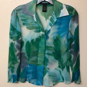 Parallel silk 2 piece suit summer green size 0 NEW
